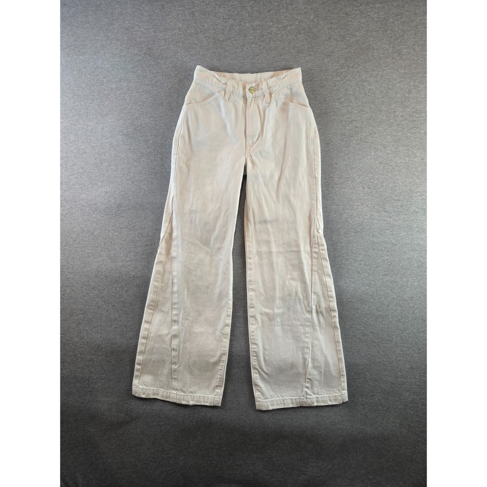 Frame Le Baggy Palazzo Jeans Womens 24x30 White Rumpled Wide Leg Baggy High Rise